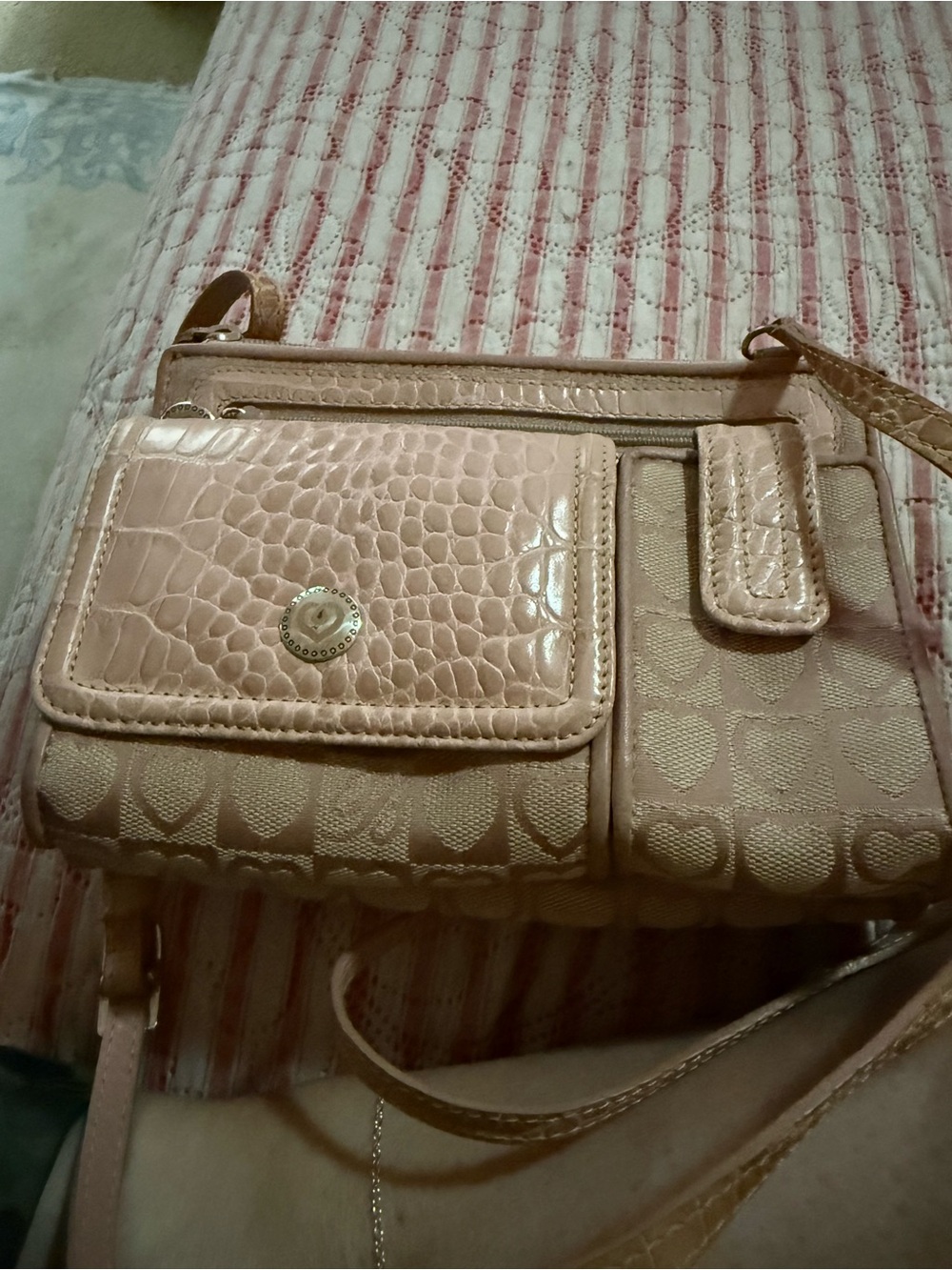 Brighton Pale Blush Pink Crossbody with Textured Flap